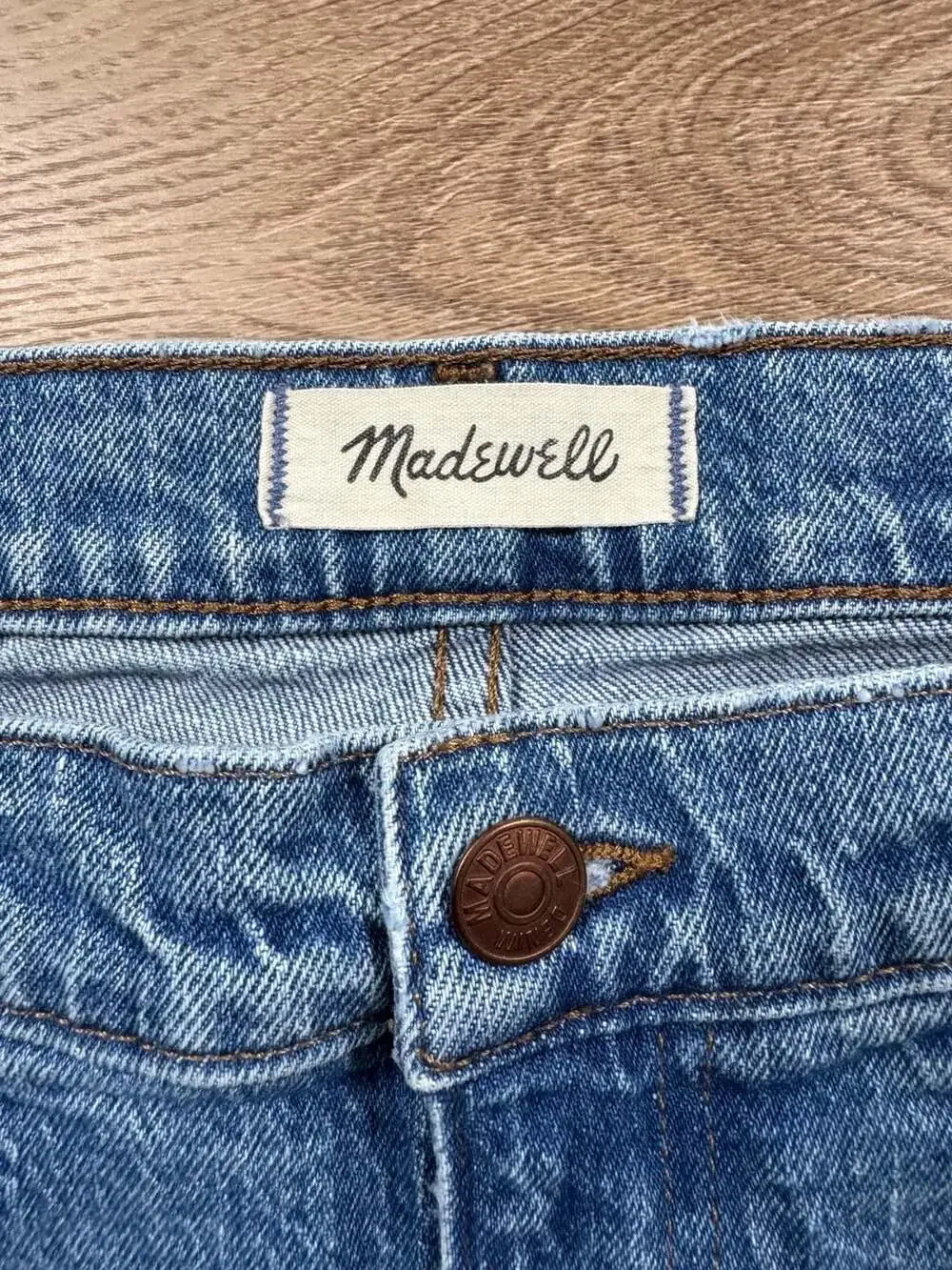Madewell The Slim Boyjean Jeans Womens 29 Blue Mid Rise Straight Denim Stretch